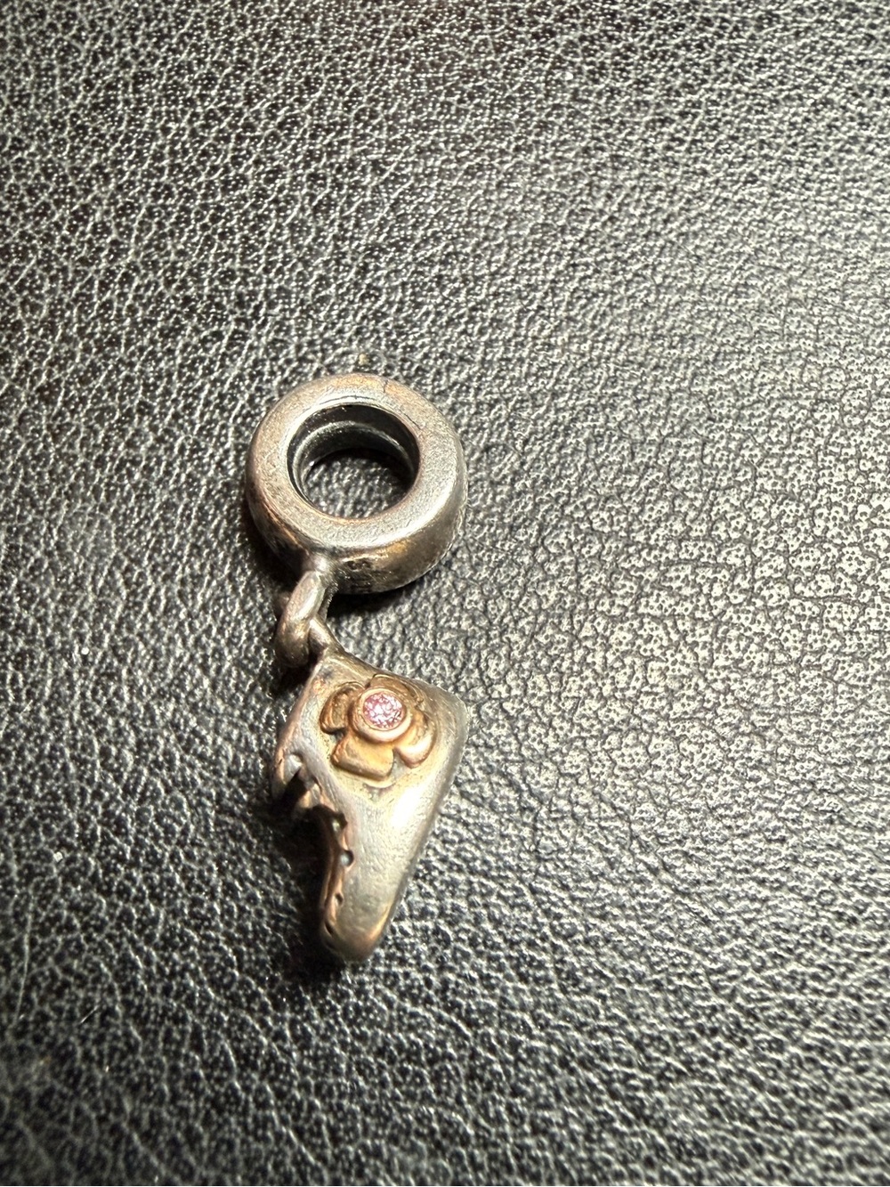 AUTHENTIC PANDORA S925 ALE & 14K Gold Baby Booty Dangle Pink CZ Charm 790403PCZ